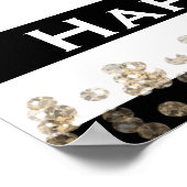 Gold Hollywood Black & White Streifen Custom Banne Poster (Ecke)