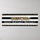 Gold Hollywood Black & White Streifen Custom Banne Poster (Vorne)