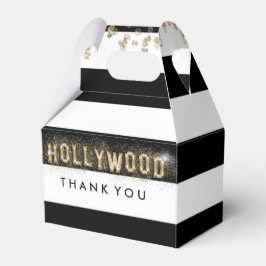 Gold Hollywood Black & White Stripes Gefälligkeits Geschenkschachtel