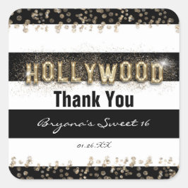 Gold Hollywood Black & White Stripes Stickers