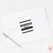 Gold Hollywood Black & White Stripes Stickers (Umschlag)