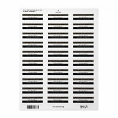 Gold Hollywood Black & White Strips - Adressetiket (Vorne)