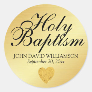 Gold Holy Baptism Sticker Siegel mit Herz