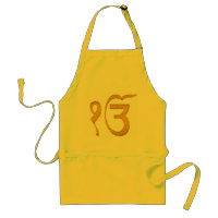 Gold Holy Ek Onkar Sikh Langar Schürze mit Taschen