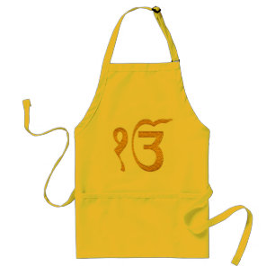 Gold Holy Ek Onkar Sikh Langar Schürze mit Taschen