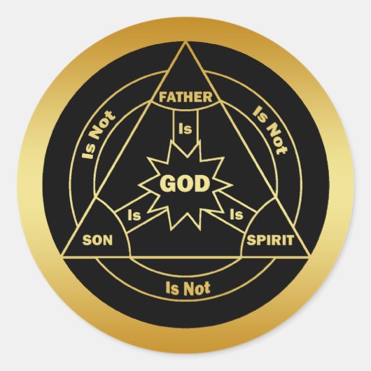 GOLD HOLY TRINITY SHIELD RUNDER AUFKLEBER (Vorderseite)