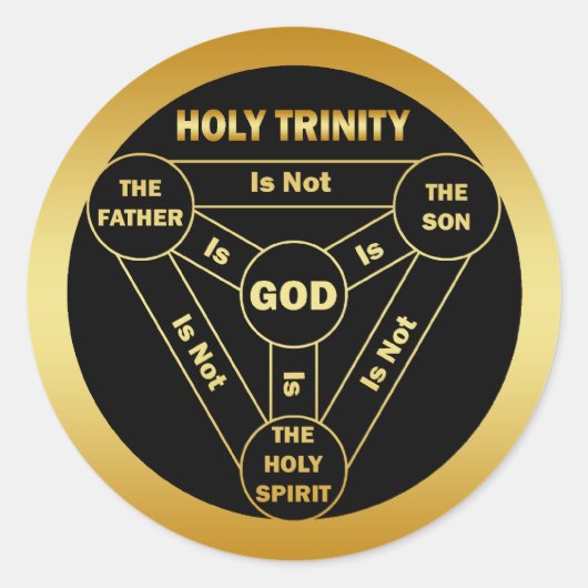 GOLD HOLY TRINITY SHIELD RUNDER AUFKLEBER (Vorderseite)