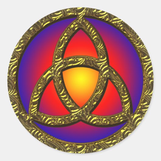 GOLD HOLY TRINITY SYMBOL RUNDER AUFKLEBER (Vorderseite)