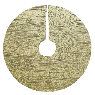 Gold-Holz-Glitter-Textur-Hintergrund Polyester Weihnachtsbaumdecke