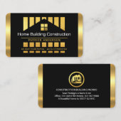 Gold Home Building Silhouette Construction Piling Visitenkarte (Vorne/Hinten)