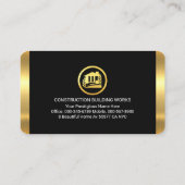 Gold Home Building Silhouette Construction Piling Visitenkarte (Rückseite)