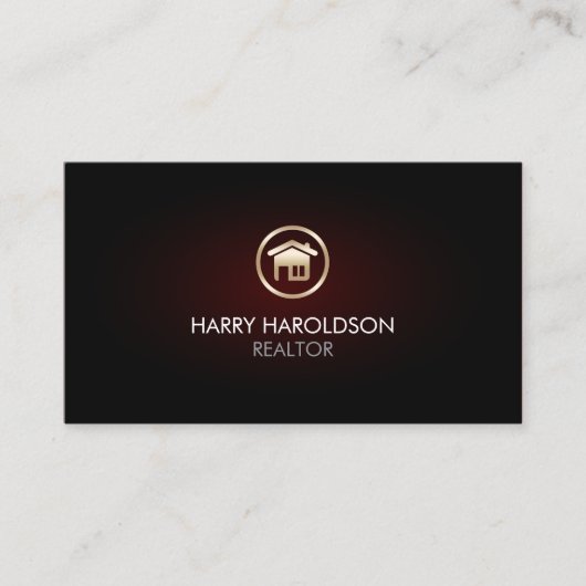 Gold Home Remodeling House Icon Business Card Visitenkarte (Vorderseite)