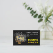 Gold Home With Paint Splatter Painter Service Visitenkarte (Stehend Vorderseite)