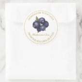 Gold-Homemade-Blackcurrant-Jam-Label Runder Aufkleber (Tasche)