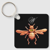 GOLD HONEY BEE MONOGRAM SCHLÜSSELANHÄNGER (Vorderseite)