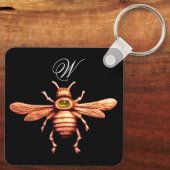 GOLD HONEY BEE MONOGRAM SCHLÜSSELANHÄNGER (Rückseite)