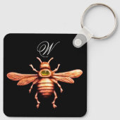 GOLD HONEY BEE MONOGRAM SCHLÜSSELANHÄNGER (Rückseite)