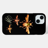 GOLD HONEY BEES MONOGRAM Case-Mate iPhone HÜLLE (Rückseite (Horizontal))