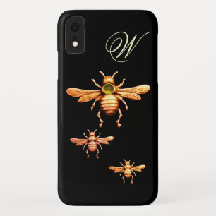 GOLD HONEY BEES MONOGRAM iPhone XR HÜLLE