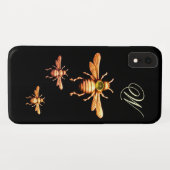 GOLD HONEY BEES MONOGRAM Case-Mate iPhone HÜLLE (Rückseite (Horizontal))