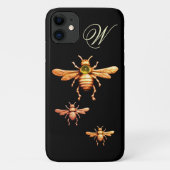 GOLD HONEY BEES MONOGRAM Case-Mate iPhone HÜLLE (Rückseite)