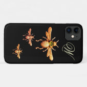 GOLD HONEY BEES MONOGRAM Case-Mate iPhone HÜLLE (Rückseite (Horizontal))