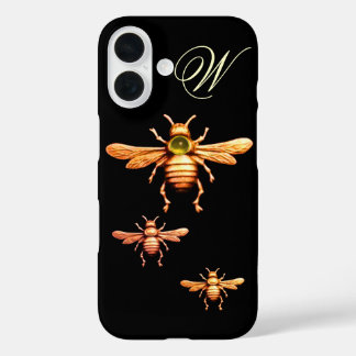 GOLD HONEY BEES MONOGRAM iPhone 16 HÜLLE