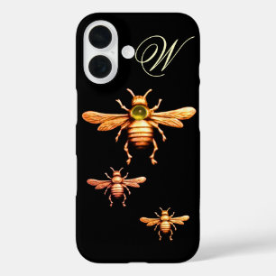GOLD HONEY BEES MONOGRAM iPhone 16 HÜLLE