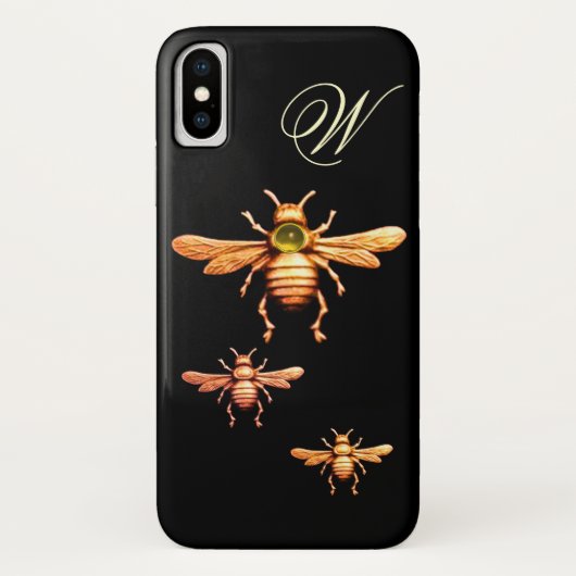 GOLD HONEY BEES MONOGRAM Case-Mate iPhone HÜLLE (Rückseite)