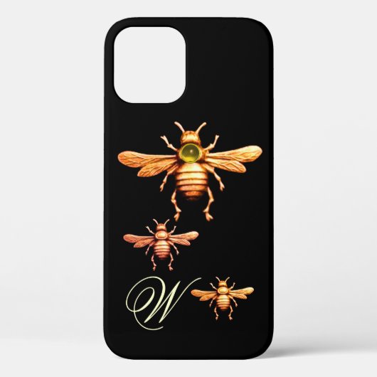 GOLD HONEY BEES MONOGRAM Case-Mate iPhone HÜLLE (Rückseite)