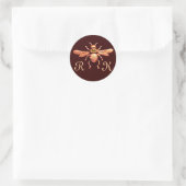 GOLD HONEY BIE / BEEKEEPER BEEKEEPING MONOGRAM RUNDER AUFKLEBER (Tasche)