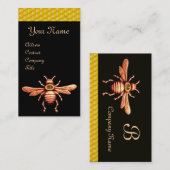 GOLD HONEY BIE / BEEKEEPER BEEKEEPING MONOGRAM VISITENKARTE (Vorne/Hinten)