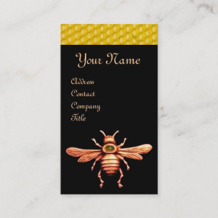 GOLD HONEY BIE / BEEKEEPER BEEKEEPING MONOGRAM VISITENKARTE