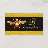 GOLD HONEY BIE / BEEKEEPER BEEKEEPING MONOGRAM VISITENKARTE (Rückseite)
