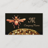 GOLD HONEY BIE / BEEKEEPER BEEKEEPING MONOGRAM VISITENKARTE (Rückseite)