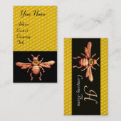GOLD HONEY BIE / BEEKEEPER BEEKEEPING MONOGRAM VISITENKARTE (Vorne/Hinten)