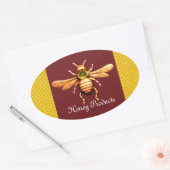 GOLD HONEY BIE / BEEKEEPER BEEKEEPING OVALER AUFKLEBER (Umschlag)