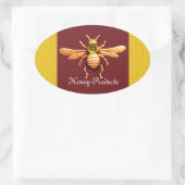 GOLD HONEY BIE / BEEKEEPER BEEKEEPING OVALER AUFKLEBER (Tasche)