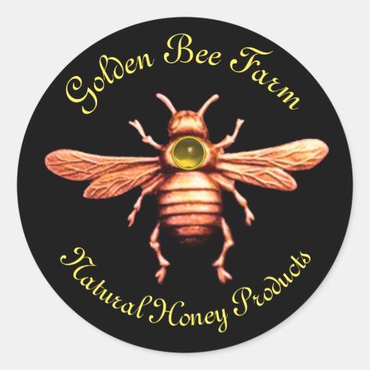 GOLD HONEY BIE / BEEKEEPER BEEKEEPING RUNDER AUFKLEBER (Vorderseite)