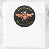 GOLD HONEY BIE / BEEKEEPER BEEKEEPING RUNDER AUFKLEBER (Tasche)