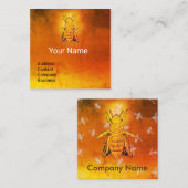 GOLD-HONEY-BIE, BLENKENNZEICHNEN, BLENENENGELB QUADRATISCHE VISITENKARTE (Vorne/Hinten)