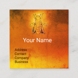 GOLD-HONEY-BIE, BLENKENNZEICHNEN, BLENENENGELB QUADRATISCHE VISITENKARTE