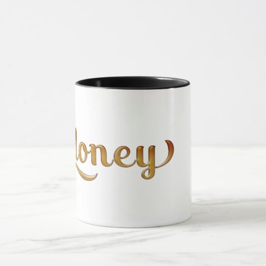 Gold Honey Retro Typ Grafik Mode Tasse (Zentrum)