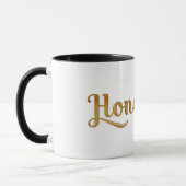 Gold Honey Retro Typ Grafik Mode Tasse (Links)