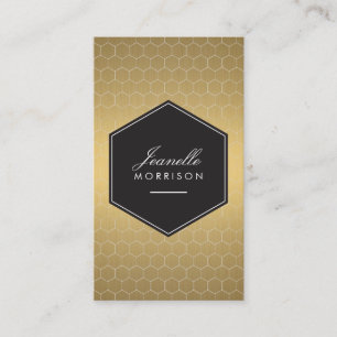 Gold Honeycomb Glamour Beauty Business Card Visitenkarte