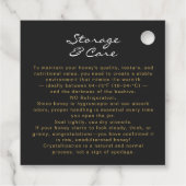 Gold Honeycomb Honey Bees Product Care Insert  Geschenkanhänger (Rückseite)