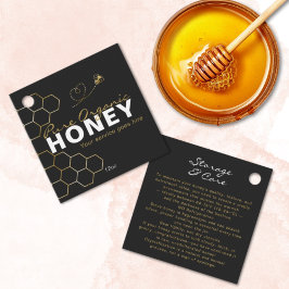 Gold Honeycomb Honey Bees Product Care Insert Geschenkanhänger