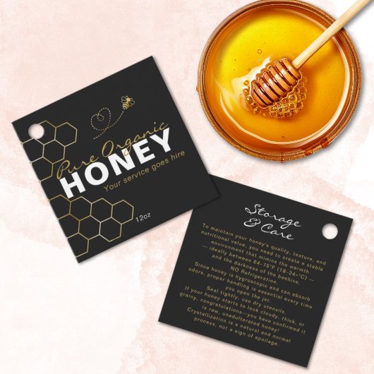 Gold Honeycomb Honey Bees Product Care Insert  Geschenkanhänger