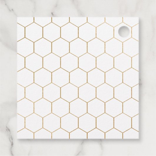 Gold Honeycomb Wedding Vielen Dank für Ihre Unters Geschenkanhänger (Rückseite)