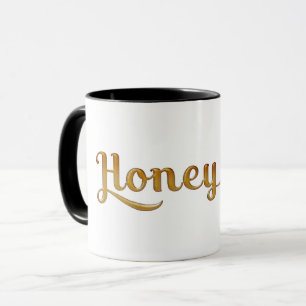 Gold Honig Retro-Typ Grafik Mode Tasse